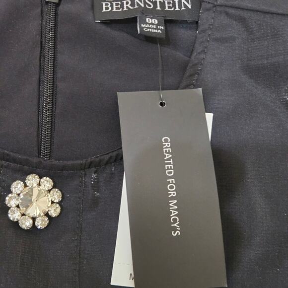 Danielle Bernstein Women’s Size 00 Puff Sleeve Satin Black Mini Dress MSRP $99 - Picture 10 of 14